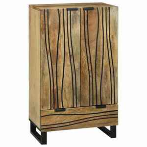 vidaXL Highboard cu sertar Maro 60 x 33 x 100 cm Lemn masiv de mango imagine
