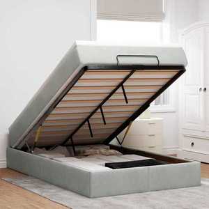 vidaXL Pat otoman cu saltea Gri deschis 120x190 cm catifea imagine