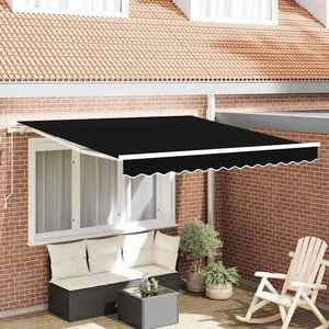 vidaXL Cortina Retractabilă Manual Negru 350 x 250 cm țesătură imagine