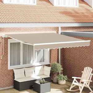 vidaXL Cortina Retractabilă Manual Bej 350 x 250 cm țesătură imagine
