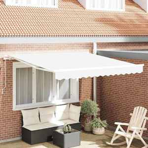 vidaXL Cortina Retractabilă Manual Alb 350 x 250 cm țesătură imagine
