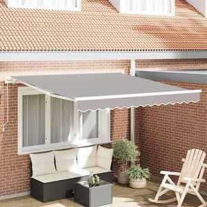 vidaXL Cortina Retractabilă Manual Gri deschis 350 x 250 cm țesătură imagine