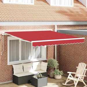 vidaXL Cortina Retractabilă Manual Roșu 350 x 250 cm țesătură imagine
