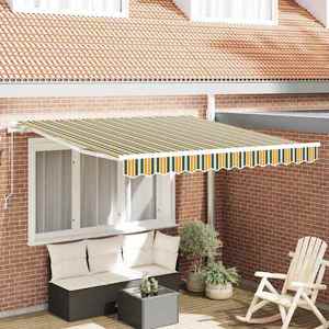 vidaXL Cortina Retractabilă Verde și galben 350 x 250 cm țesătură imagine
