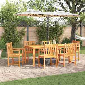 vidaXL Set de masă pentru grădină 7 pcs Maro lemn masiv de acacia imagine