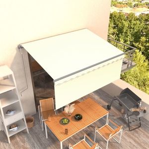 vidaXL Copertină retractabilă automat cu stor, crem, 3, 5x2, 5 m imagine