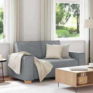 vidaXL Canapea cu 2 locuri, gri deschis, 120 cm, material textil imagine