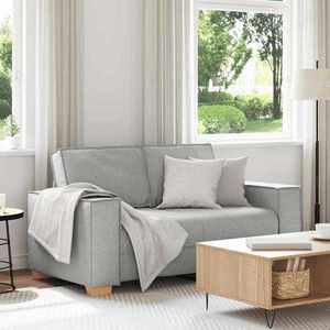 vidaXL Canapea cu 2 locuri, gri nor, 120 cm, material textil imagine