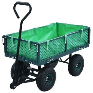 vidaXL Cărucior manual de grădină, verde, 250 kg imagine