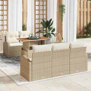 vidaXL Set de canapele pentru grădină 6 pcs Bej Rattan poli imagine