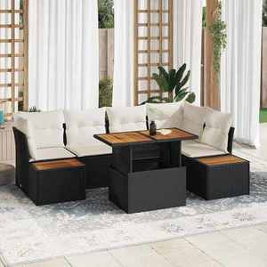 vidaXL Set de canapele pentru grădină 10 pcs Negru Rattan poli imagine
