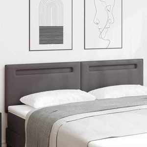 vidaXL Tăblie LED Gri 180 cm Piele artificială imagine