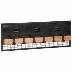 vidaXL Suport pentru haine, montat pe perete, lemn masiv de mango imagine