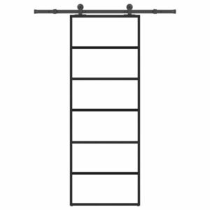vidaXL Ușă glisantă cu set feronerie, 76x205 cm, sticlă ESG/aluminiu imagine