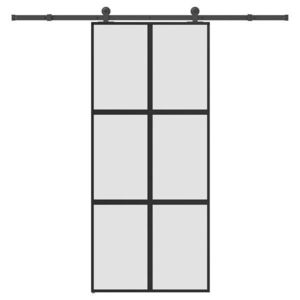 vidaXL Ușă glisantă cu set de feronerie sticlă temperată și aluminiu imagine