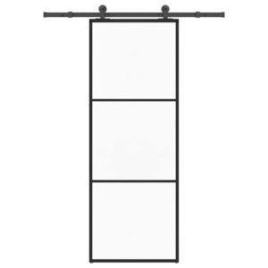 vidaXL Ușă glisantă cu set feronerie, 76x205 cm, sticlă ESG/aluminiu imagine