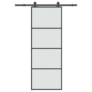 vidaXL Ușă glisantă cu set feronerie, 76x205 cm, sticlă ESG/aluminiu imagine
