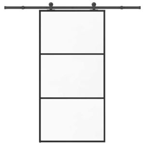 vidaXL Ușă glisantă cu set feronerie 102x205 cm ESG sticlă și aluminiu imagine