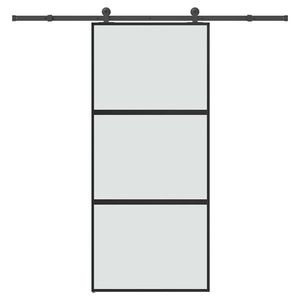 vidaXL Ușă glisantă cu set de feronerie sticlă temperată și aluminiu imagine