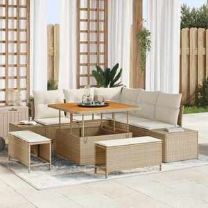 vidaXL Set de canapele pentru grădină 8 pcs Bej Rattan poli imagine