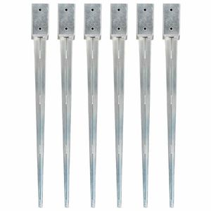 vidaXL Țăruși de sol, 6 buc., argintiu, 7x7x90 cm, oțel galvanizat imagine