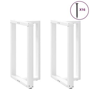vidaXL Picioare de masă de bar în formă de T, 2 buc., alb, 60x35x(90-91) cm, oțel imagine
