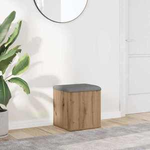 vidaXL Bancă de depozitare Stejar Artisan 42x42x45 cm Lemn prelucrat imagine