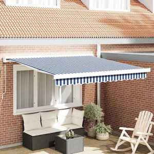 vidaXL Cortina Retractabilă Albastru și Alb 300 x 250 cm imagine