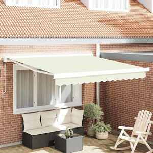vidaXL Cortina Retractabilă Manual Crem 300 x 250 cm Stofă și Metal imagine