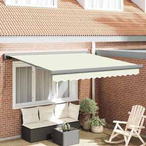 vidaXL Cortina Retractabilă Crem 300 x 250 cm Stofă și Metal imagine
