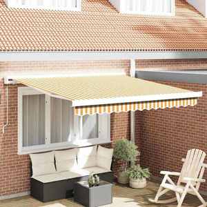 vidaXL Cortina Retractabilă Galben și alb 300 x 250 cm Stofă și Metal imagine