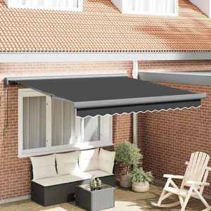 vidaXL Cortina Retractabilă Antracit 300 x 250 cm Stofă și Metal imagine