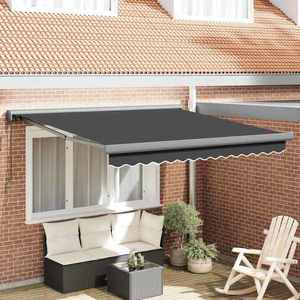 vidaXL Cortina Retractabilă Antracit 300 x 250 cm Stofă și Metal imagine