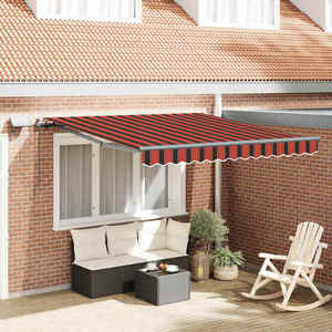 vidaXL Cortina Retractabilă portocaliu și maro 300 x 250 cm țesătură imagine