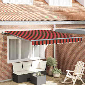 vidaXL Cortina Retractabilă portocaliu și maro 300 x 250 cm țesătură imagine