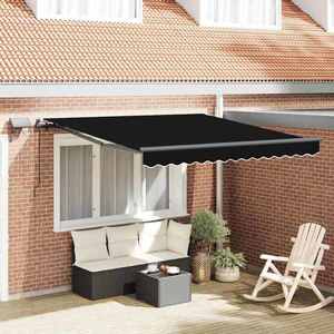vidaXL Cortina Retractabilă Manual Negru 300 x 250 cm țesătură imagine