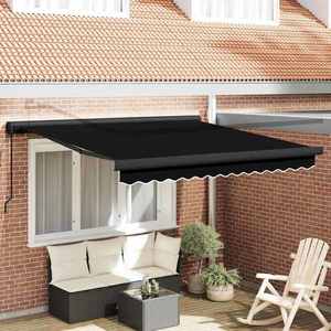vidaXL Cortina Retractabilă Negru 300 x 250 cm Stofă și Metal imagine