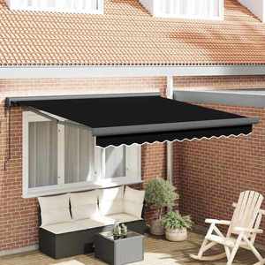 vidaXL Cortina Retractabilă Manual Negru 300 x 250 cm Stofă și Metal imagine