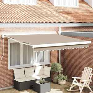 vidaXL Cortina Retractabilă Manual Bej 300 x 250 cm Stofă și Metal imagine