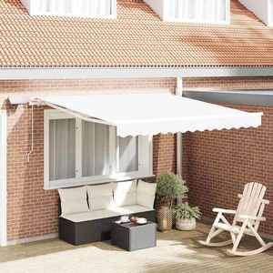 vidaXL Cortina Retractabilă cu Manual Alb 300 x 250 cm țesătură imagine