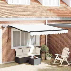 vidaXL Cortina Retractabilă Manual Alb 300 x 250 cm țesătură imagine