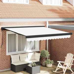vidaXL Cortina Retractabilă Alb 300 x 250 cm Stofă și Metal imagine