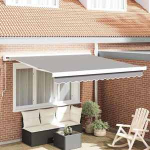 vidaXL Cortina Retractabilă Gri deschis 300 x 250 cm Stofă și Metal imagine