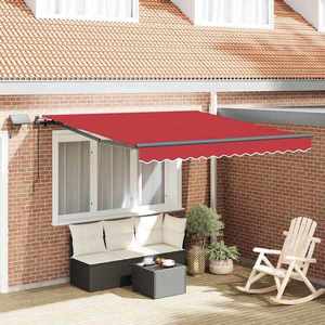 vidaXL Cortina Retractabilă Manual Roșu 300 x 250 cm țesătură imagine