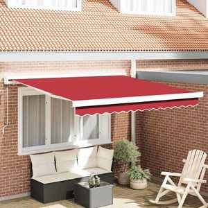 vidaXL Cortina Retractabilă Roșu 300 x 250 cm Stofă și Metal imagine