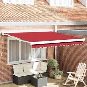 vidaXL Cortina Retractabilă Manual Roșu 300 x 250 cm Stofă și Metal imagine