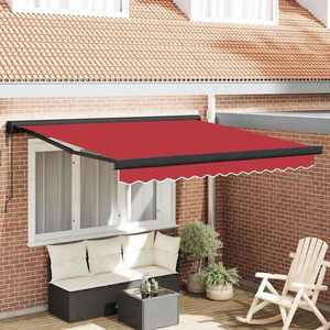 vidaXL Cortina Retractabilă Manual Roșu 300 x 250 cm Stofă și Metal imagine