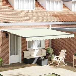 vidaXL Cortina Retractabilă Crem 350 x 250 cm Stofă și Metal imagine