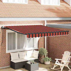vidaXL Cortina Retractabilă Roșu și negru 350 x 250 cm țesătură imagine