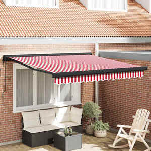 vidaXL Cortina Retractabilă Manual Roșu și alb 350 x 250 cm imagine